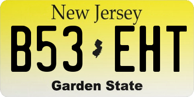 NJ license plate B53EHT