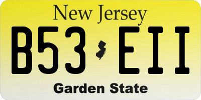 NJ license plate B53EII