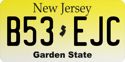 NJ license plate B53EJC