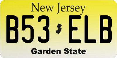 NJ license plate B53ELB