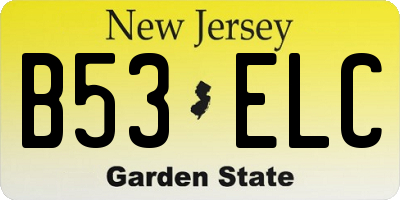 NJ license plate B53ELC
