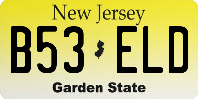 NJ license plate B53ELD
