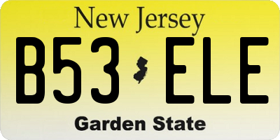 NJ license plate B53ELE