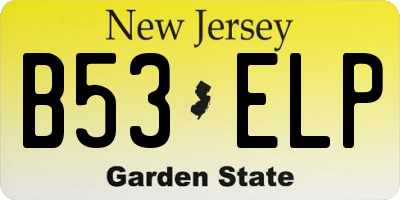 NJ license plate B53ELP
