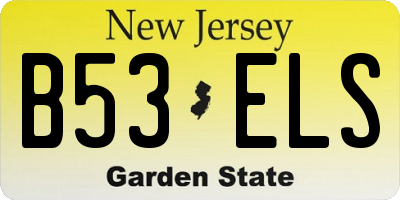 NJ license plate B53ELS