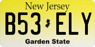 NJ license plate B53ELY