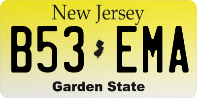 NJ license plate B53EMA