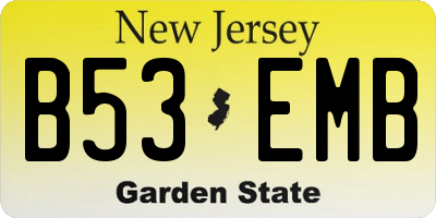 NJ license plate B53EMB