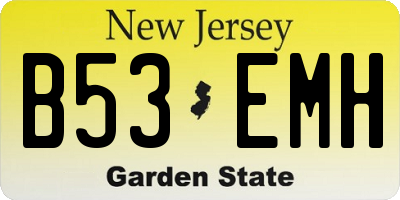 NJ license plate B53EMH