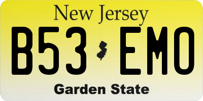 NJ license plate B53EMO