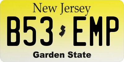 NJ license plate B53EMP