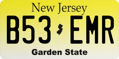 NJ license plate B53EMR