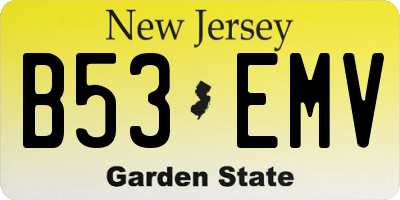 NJ license plate B53EMV