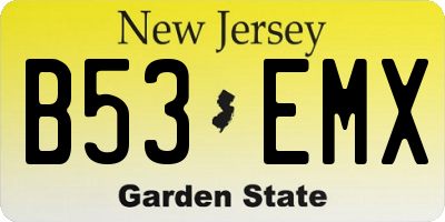 NJ license plate B53EMX