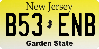 NJ license plate B53ENB