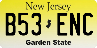 NJ license plate B53ENC