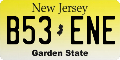 NJ license plate B53ENE