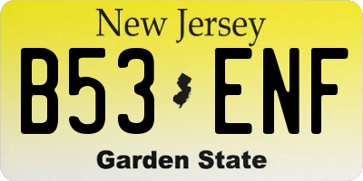 NJ license plate B53ENF
