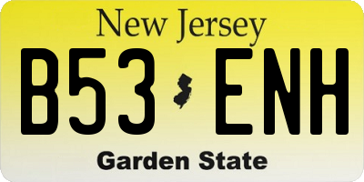 NJ license plate B53ENH