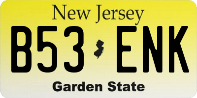 NJ license plate B53ENK