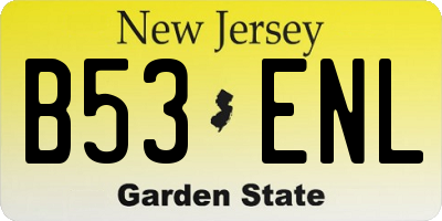NJ license plate B53ENL