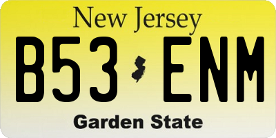 NJ license plate B53ENM