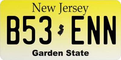 NJ license plate B53ENN
