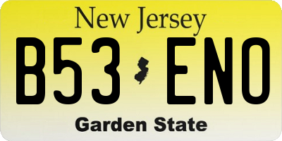 NJ license plate B53ENO