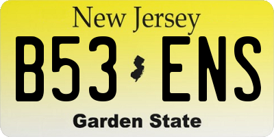 NJ license plate B53ENS