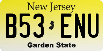 NJ license plate B53ENU