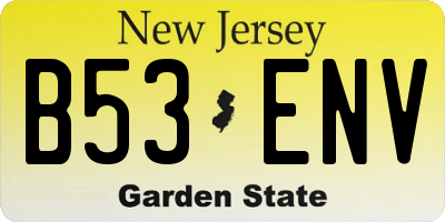 NJ license plate B53ENV