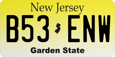 NJ license plate B53ENW