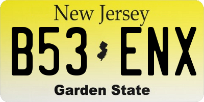 NJ license plate B53ENX