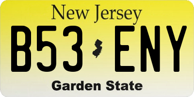 NJ license plate B53ENY