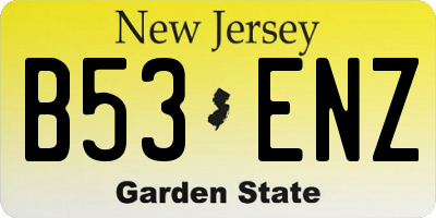 NJ license plate B53ENZ