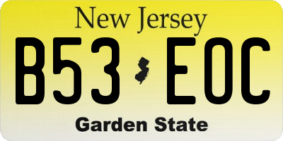 NJ license plate B53EOC
