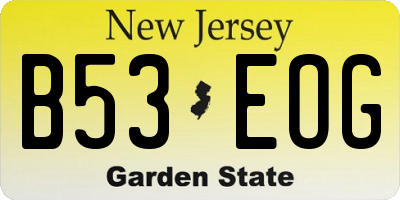 NJ license plate B53EOG