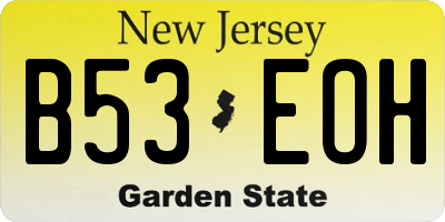 NJ license plate B53EOH