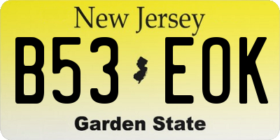 NJ license plate B53EOK