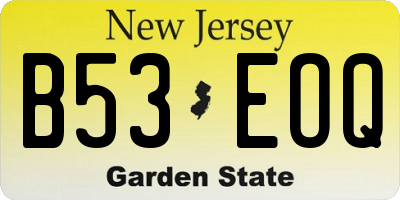 NJ license plate B53EOQ