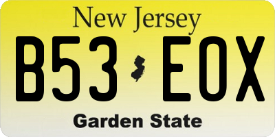 NJ license plate B53EOX