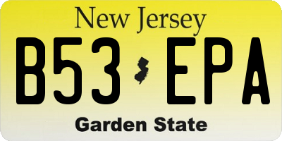 NJ license plate B53EPA