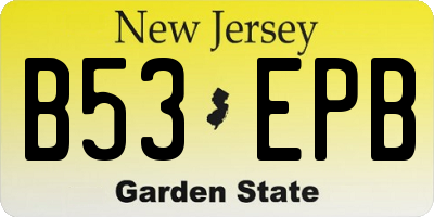 NJ license plate B53EPB