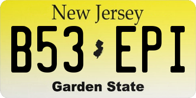 NJ license plate B53EPI