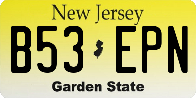 NJ license plate B53EPN