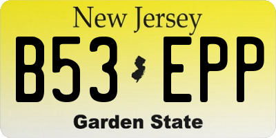 NJ license plate B53EPP