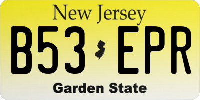 NJ license plate B53EPR