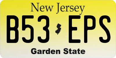 NJ license plate B53EPS