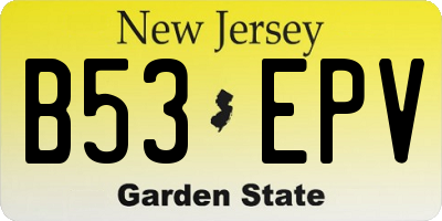 NJ license plate B53EPV