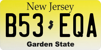 NJ license plate B53EQA